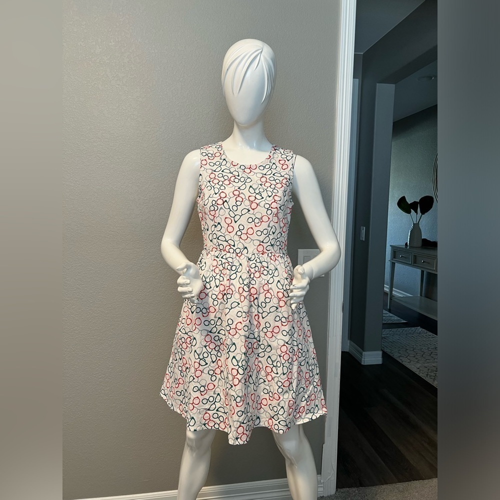 MATA TRADERS Dilly Dally Dress - Red Glasses Size S